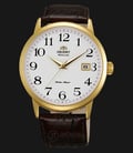 Orient Symphony FER27005W Classic Automatic White Dial Brown Leather Strap-0