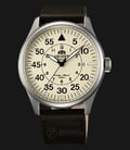 Orient Flieger FER2A005Y Silver Automatic Cream Dial Black Leather Strap-0