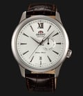 Orient FES00006W Automatic White Dial Brown Leather Strap Men Watch-0