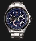 Orient Sport FSY00002D Chronograph Men Blue Honeycomb Pattern Dial Stainless Steel Strap-0