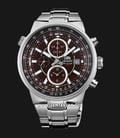 Orient Chronograph FTT15003T Men Brown Dial Stainless Steel Strap -0