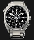 Orient FTT17001B Pilot Chronograph Analogue Black Dial Stainless Steel Strap-0