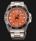 Orient FUNE3003M Quartz Orange Dial Stainless Steel Watch-0