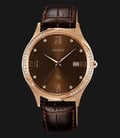 Orient Classic FUNF8001T Ladies Brown Dial Brown Leather Strap-0
