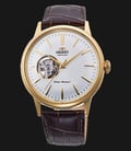 Orient Classic Automatic RA-AG0003S Men White Skeleton Dial Brown Leather Strap-0