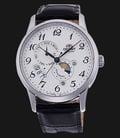 Orient Classical RA-AK0003S Automatic Men SUN & MOON White Dial Black Leather Strap Limited Model -0