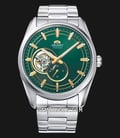 Orient Contemporary RA-AR0008E Semi Skeleton Series Green Dial Stainless Steel Strap-0
