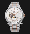 Orient RA-AS0101S10B Automatic Sun & Moon Open Heart White Dial Dual Tone Stainless Steel Strap-0