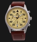 Orient Sport RA-KV0503Y Chronograph Beige Dial Brown Leather Strap-0