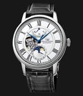Orient Star RE-AM0001S Classic Mechanical Moon Phase Men White Dial Black Leather Strap-0