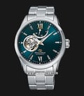 Orient Star RE-AT0002E Men Open Heart Green Dial Stainless Steel Strap-0