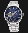 Orient Star Classic RE-AY0103L Automatic Men Open Heart Blue Dial Stainless Steel Strap-0