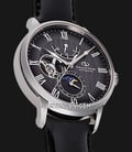 Orient Star RE-AY0107N Mechanical M45 Watch Men Black Moon Phase Dial Black Leather Strap-1