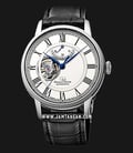 Orient Star RE-HH0001S Mechanical Automatic MenSemi Skeleton White Dial Black Leather Strap-0