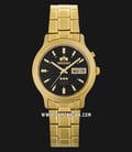 Orient 3 Stars SEM0201UB Crystal Automatic Men Black Dial Gold Stainless Steel-0