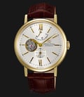 Orient Star WZ0141DK Automatic Open Heart Series Skeleton Dial Leather Strap-0