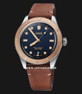 Oris Divers 01-733-7707-4355-07-5-20-45 Sixty-Five Blue Dial Brown Leather Strap-0
