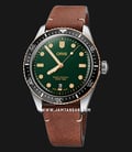 Oris Divers 01-733-7707-4357-07-5-20-45 Sixty-Five Green Dial Brown Leather Strap-0