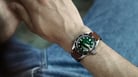 Oris Divers 01-733-7707-4357-07-5-20-45 Sixty-Five Green Dial Brown Leather Strap-3