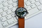 Oris Divers 01-733-7720-4057-07-5-21-45 Sixty-Five Green Dial Brown Leather Strap-5