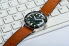 Oris Divers 01-733-7720-4057-07-5-21-45 Sixty-Five Green Dial Brown Leather Strap-7