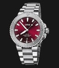 Oris Aquis 01-733-7730-4158-07-8-24-05PEB Date Relief Red Dial Stainless Steel Strap-0