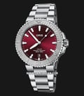 Oris Aquis 01-733-7766-4158-07-8-22-05PEB Date Relief Red Dial Stainless Steel Strap-0