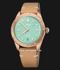 Oris Divers Sixty-Five 01-733-7771-3157-07-5-19-04BR Cotton Candy L. Green Dial Brown Leather Strap-0