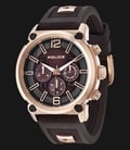 Police Armor PL.14378JSR/12P Brown Dial Day and Date Display Brown Rubber-0