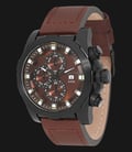 Police Speedster PL.13928JSB/12 Brown Dial Day and Date Display Brown Leather-0