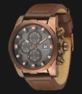 Police Speedster PL.13928JSQBZ/13 Grey Dial Day and Date Display Brown Leather-0