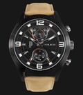 Police Chivalry PL.14207JSB/02A Black Dial Black Ion Plated Case Beige Leather Strap-0