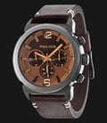 Police Concept PL.14377JSU/12 Brown Dial Day and Date Display Brown Leather-0