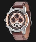 Police Kicker PL.14381JSUR/04 Silver Dial Day and Date Display Brown Leather-0