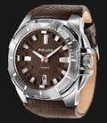 Police Gear PL.14420XS/12 Brown Dial Date Display Brown Leather Strap-0
