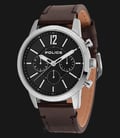 Police Legacy PL.14673JS/02 Chronograph Black Dial Ion Plating Case Brown Leather Strap-0