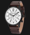 Police Legacy PL.14673JSB/04 Chronograph White Dial Ion Plating Case Brown Leather Strap-0