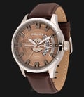 Police Mallet PL.14678JS/11 Copper Dial Stainless Steel Case Brown Leather Strap-0