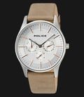 Police PL.14701JS/04 Silver Dial Brown Leather Strap-0