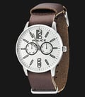 Police Esquire X PL.14766JS/04 Silver Dial Stainless Steel Case Dark Brown Leather Strap-0