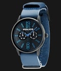 Police Esquire X PL.14766JSB/02 Black Dial Ion Plating Case Blue Leather Strap-0