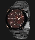 Police Titan PL.14830JSB/12MA Brown Dial Ion Plating Case Black Stainless Steel Strap-0