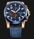 Police multi-function timing three eyes trend PL.15340JSRBL/03 Men Blue Dial Blue Leather Watch-1