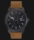 PUMA PU104241006 Men Watch Black Dial Stainless Steel Case Leather Strap-0