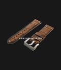 Strap Romeo Handmade in Italy 24mm Brown Leather Silver Buckle 112AH02-24X22-0