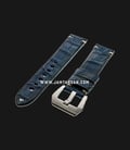 Strap Romeo Handmade in Italy 22mm Blue Leather Silver Buckle 112AH12-22X20-0