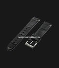 Strap Romeo Handmade in Italy 20mm Black Leather Silver Buckle 112AH13-20X16-0