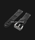 Strap Romeo Handmade in Italy 22mm Black Leather Silver Buckle 112AH13-22X20-0
