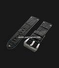 Strap Romeo Handmade in Italy 24mm Black Leather Silver Buckle 112AH13-24X22-0