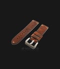 Strap Romeo Handmade in Italy 24mm Brown Leather Silver Buckle 112AK01-24X22-0